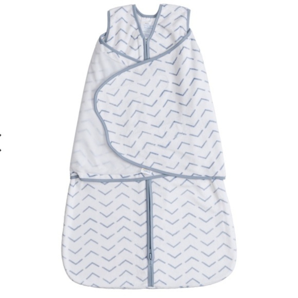 Halo Pottery Barn Kids Exclusive White and Blue sleepsack newborn fleece swaddle